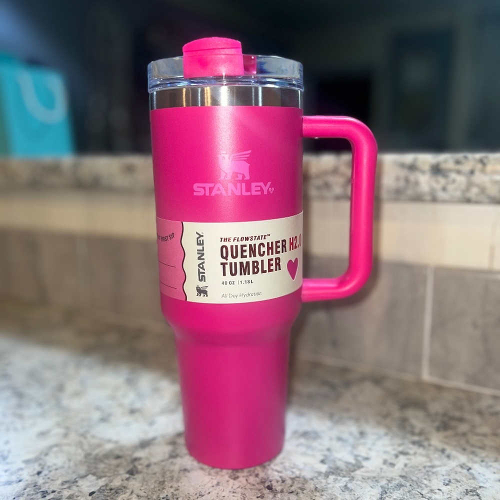 Neon pink Valentines Stanley